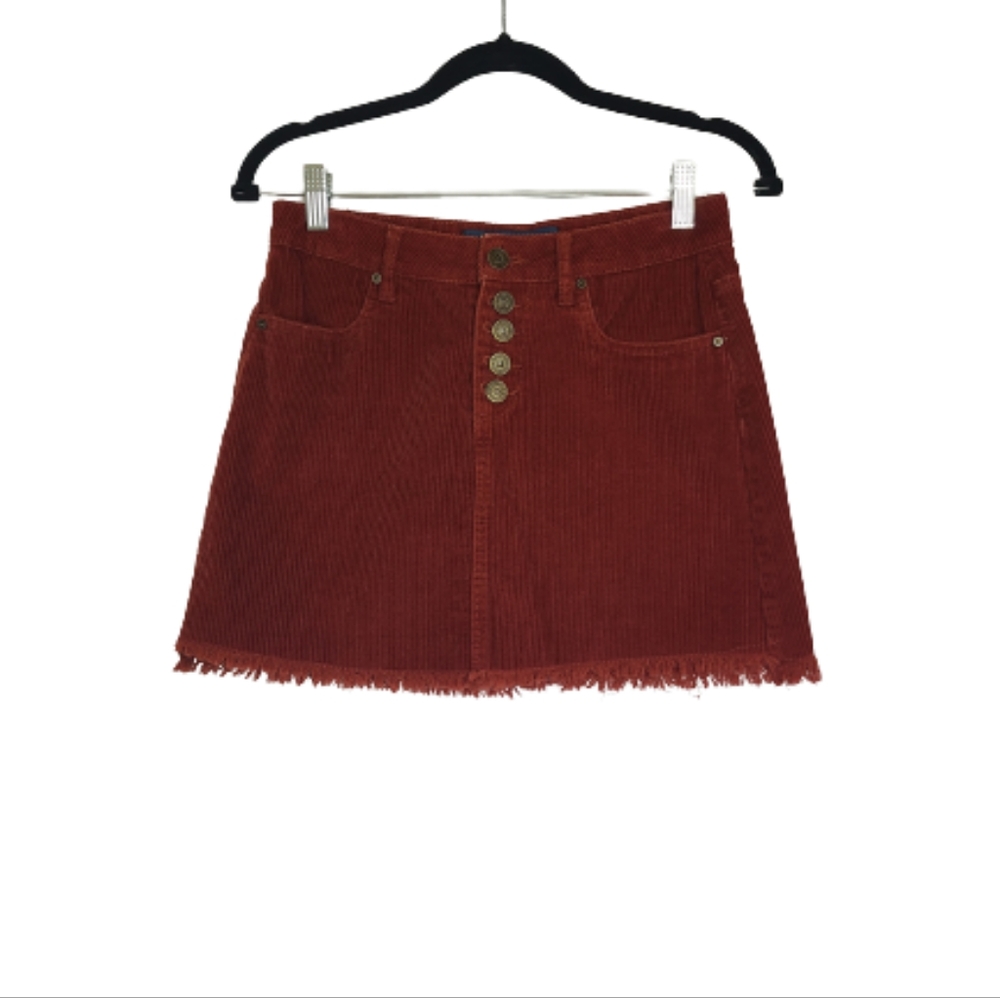 Indigo Rein Rust Corduroy High Waisted Skirt Juniors Size 3